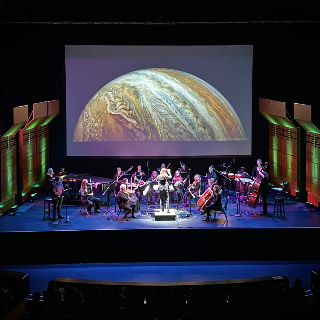 Juno image of Jupiter over the orchestra at the Balboa Theatre