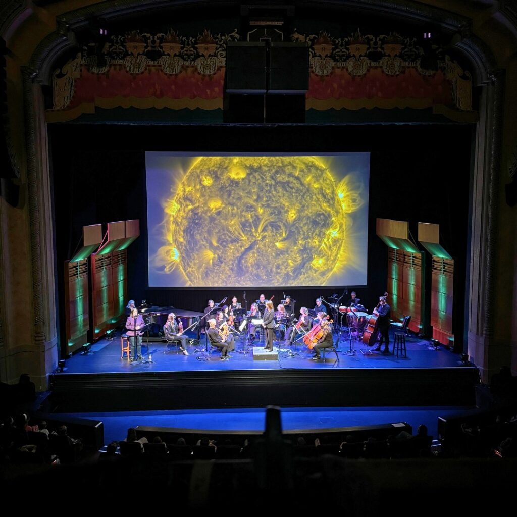 Sun over the orchestra at the Balboa